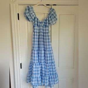 Blue gingham dress